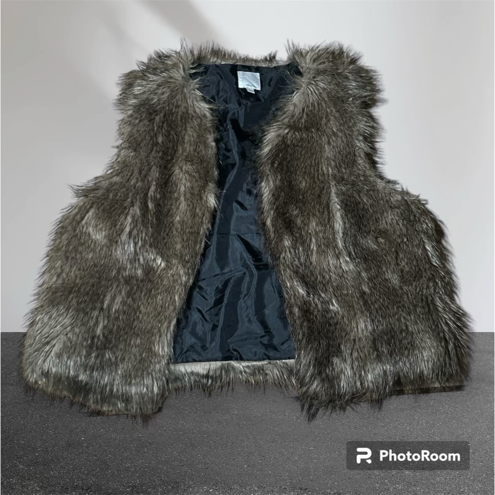 Brown fur vest